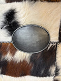 Oval Silver Textured Belt Buckle