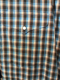 Panhandle Slim Blue & Black Plaid Long Sleeve Pearl Snap