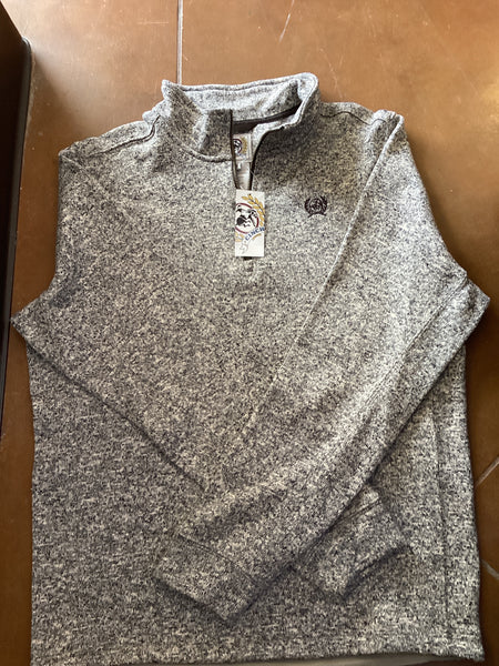 Cinch Light Gray Polyester Quarter Zip Pullover
