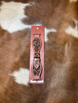 45mm Brown Hand-tooled Apple Watch Band