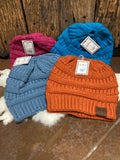 Sunshine and Rodeos Classic Ponytail Solid Color Beanie (Multiple Colors)
