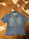 Puff Sleeve Denim Top