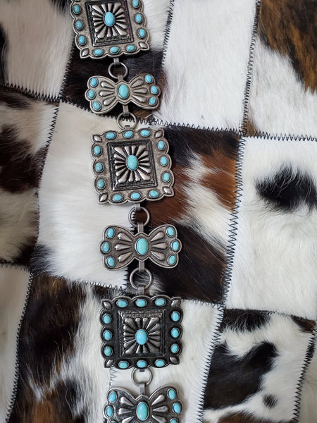 Concho belt with turquoise stones