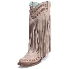 Corral Taupe Fringe Pointed-Toe