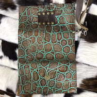 LV trifold wristlet wallet- turquoise turtle shell