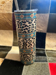 Tumbler - cheetah & turquoise aztec