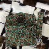 LV wristlet clutch- turquoise turtle shell