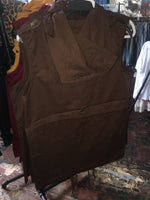 Dark Brown Military Hooded Vest