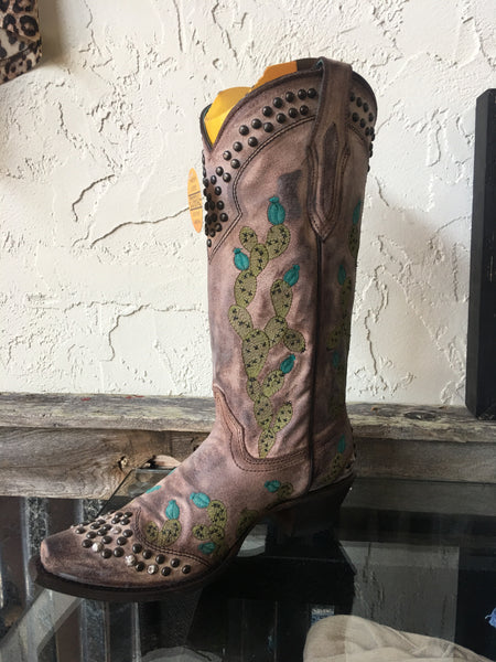 Corral Cactus Pointed-Toe Boots