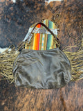 Cowhide & serape with LV patch & Fringe Large Purse