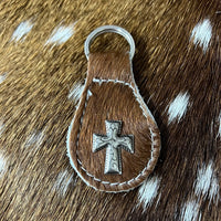 Hide keychain with concho