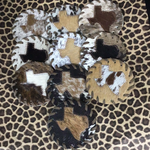 Cowhide coasters with Texas