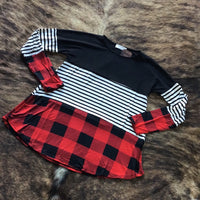 Black and Plaid long sleeve top