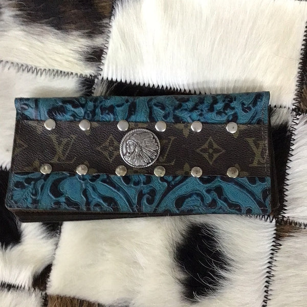LV & cowhide wallet with Indian head