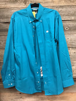 Cinch Teal Button Up