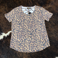 Leopard L&B cross top T shirt