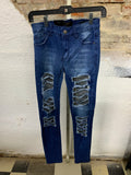 L&B Leopard Distressed Skinny Jeans