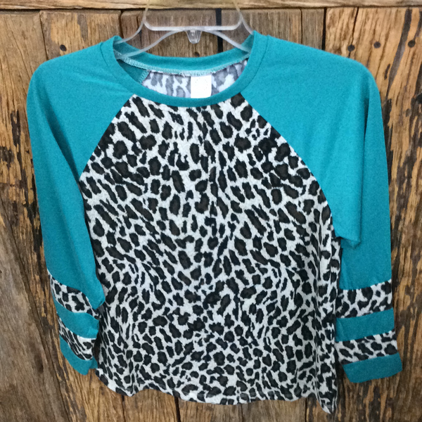 Turquoise & Cheetah Top