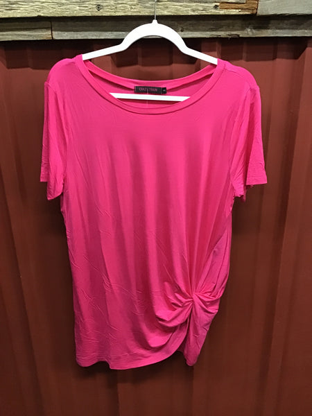 Crazy Train Hot Pink Knotted Tee