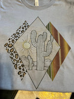 Serape & cheetah desert cactus tee