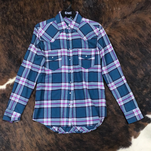 Cruel Girl Teal Pearl Snap