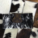 LV & cowhide wallet- blk/white