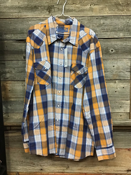 Cinch Modern Fit Yellow Plaid Pearl Snap