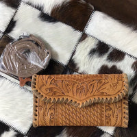 American Darling Wallet with crossbody strap- tooled