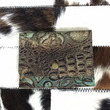 Card holder with snap- turquoise floral & gator