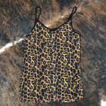 L&B Leopard Button Front Tank Top