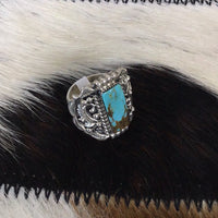 Ring - Silver Kingman Turquoise 8