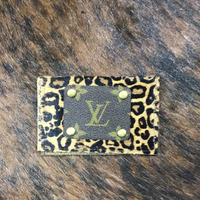Two Pocket Hide and Louis Vuitton Leopard Card Holder