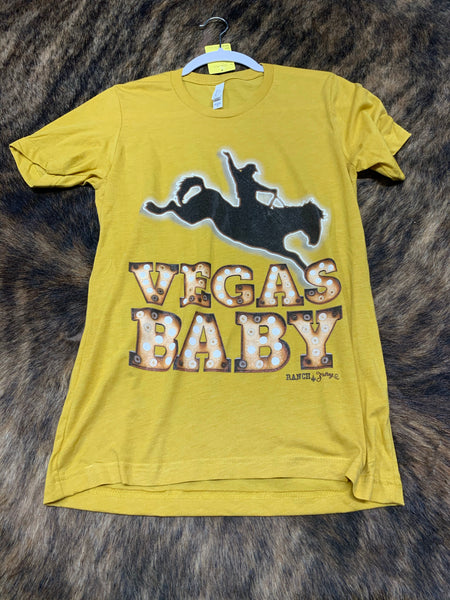 Vegas Baby Tee - Mustard
