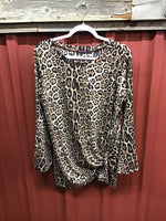 Crazy Train Cheetah Knotted Bell Bottom Sleeve