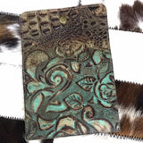 Card holder with snap- turquoise floral & gator