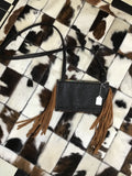 Cowhide and Floral Gator Crossbody