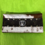 LV & cowhide wallet with Buffalo head