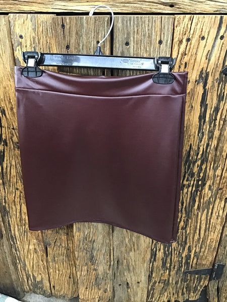 Burgundy Leather Skirt