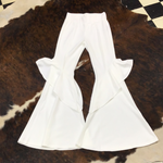 White L&B flare bottom pants